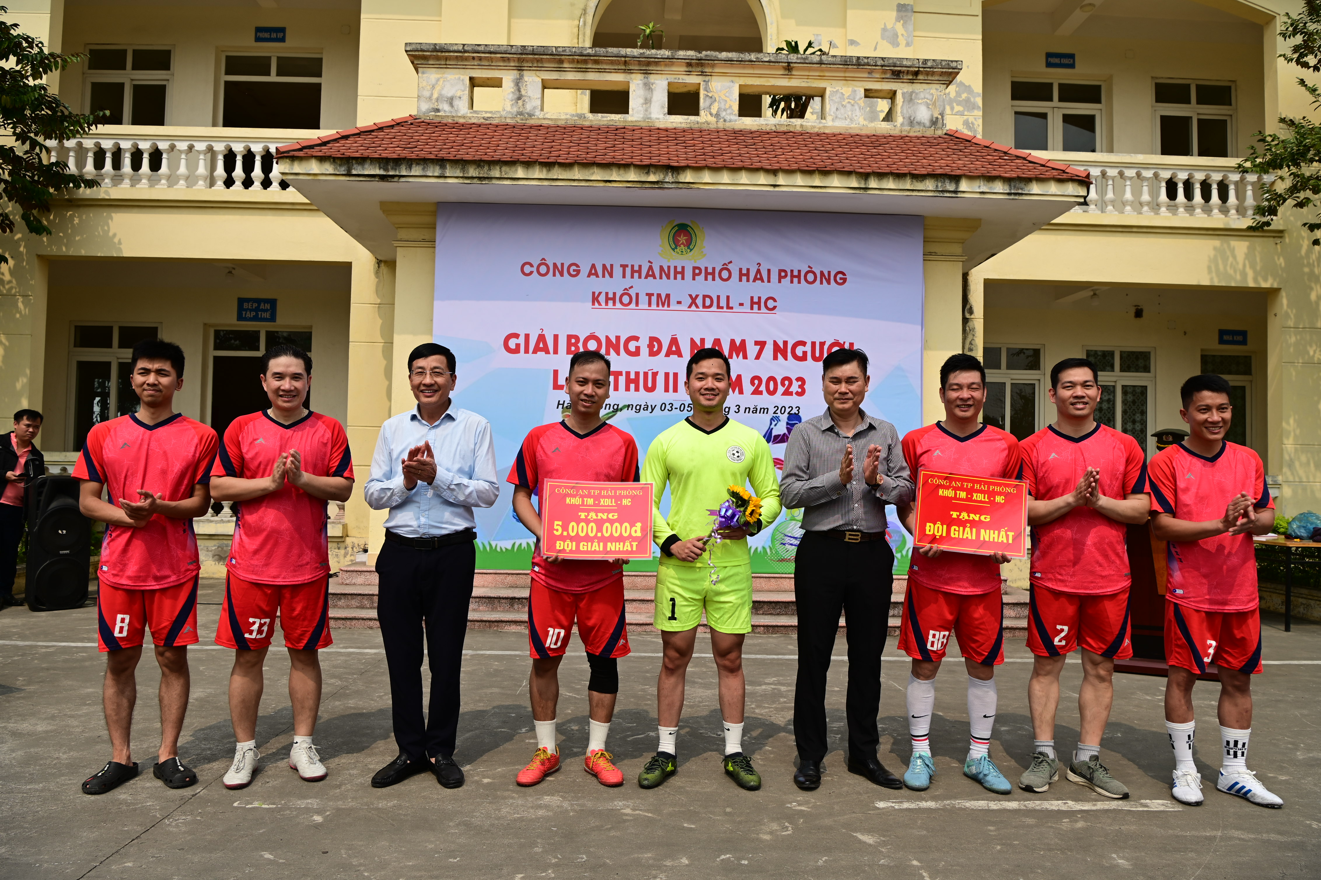 Tổ chức thành công Vòng loại Giải bóng đá nam 7 người khối Tham mưu -Xây dựng lực lượng - Hậu cần năm 2023